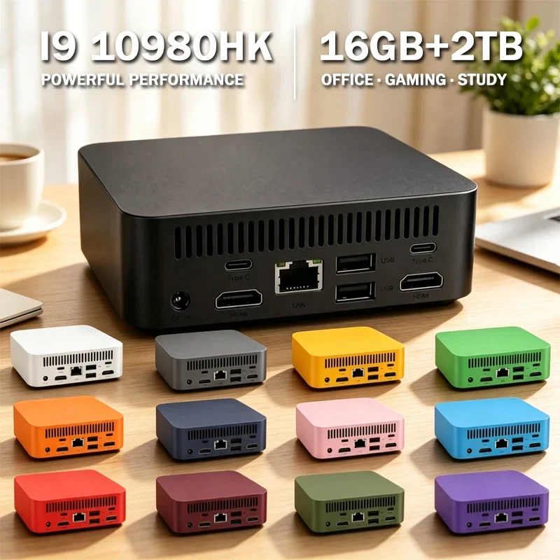 Mini PC Intel Core I9 10980HK Windows 11 Small Pocket Cmputer 16GB RAM 1/2TB SSD WIFI6 BT5.2 4K Desktop PC Gaming Computer