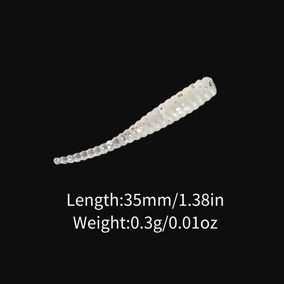 MUKUN Neuer Weichköder 10 Stück Silikonköder 35mm 0,3g Gerader Schwanz Pin Swimbait Wobbler Wurm für Bass Karpfen Rockfishing Angelzubehör – Detail 5