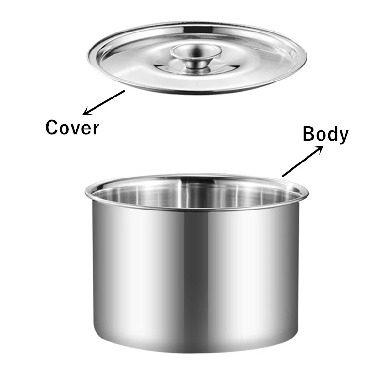 Stainless Steel Seasoning Lard Tank with Lid Stew Pot Egg Sugar Bowl Spice Organizer Grains Dry Goods Storage Box Can Container