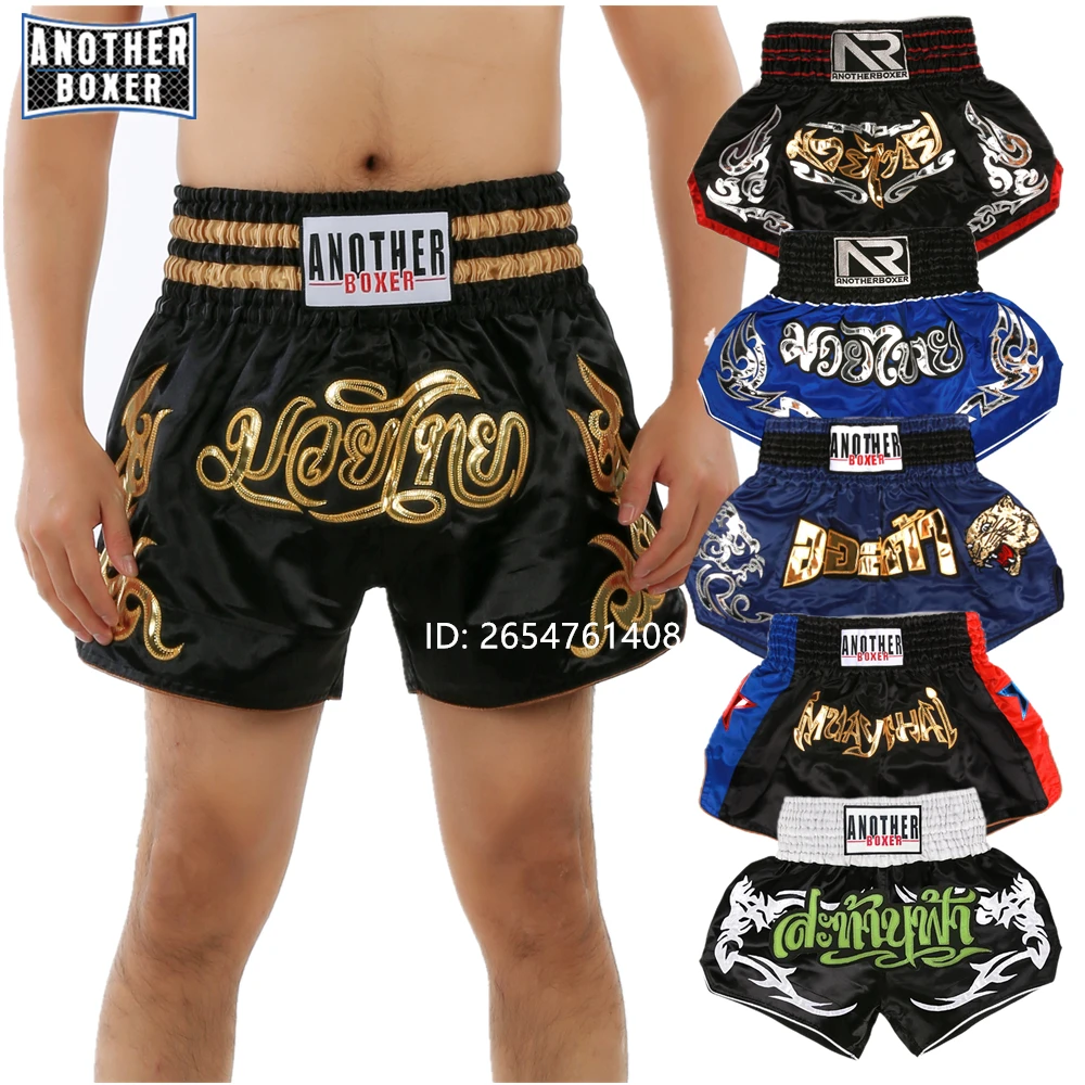

ANOTHERBOXER мужские шорты для тайского бокса, быстросохнущие боксерские шорты для кикбоксинга ММА, женские и детские шорты премиум-класса для тайского бокса
