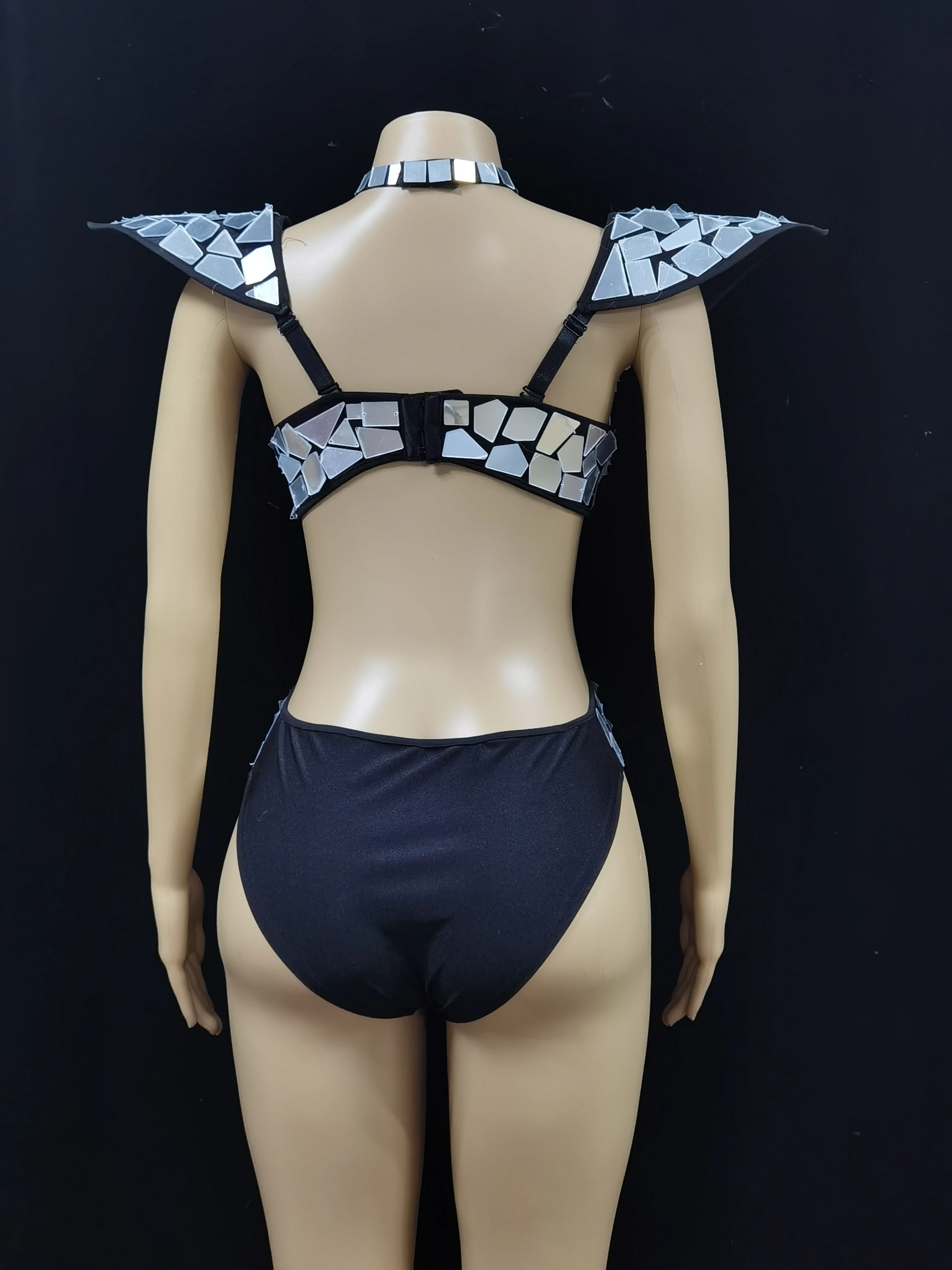 Bar Gogo Queen Style Bikini One-Piece Atmospheric Classy Silver Performance Costume Studio Performance Dance Costume