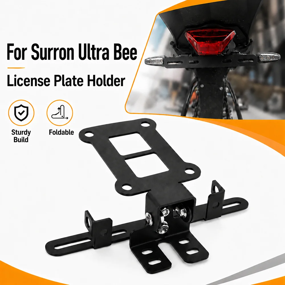 Für Surron Ultra Bee Motorrad Kennzeichenhalter Klappbar E-Bike Zubehör Elektrische Dirt Bikes Eisen Offroad