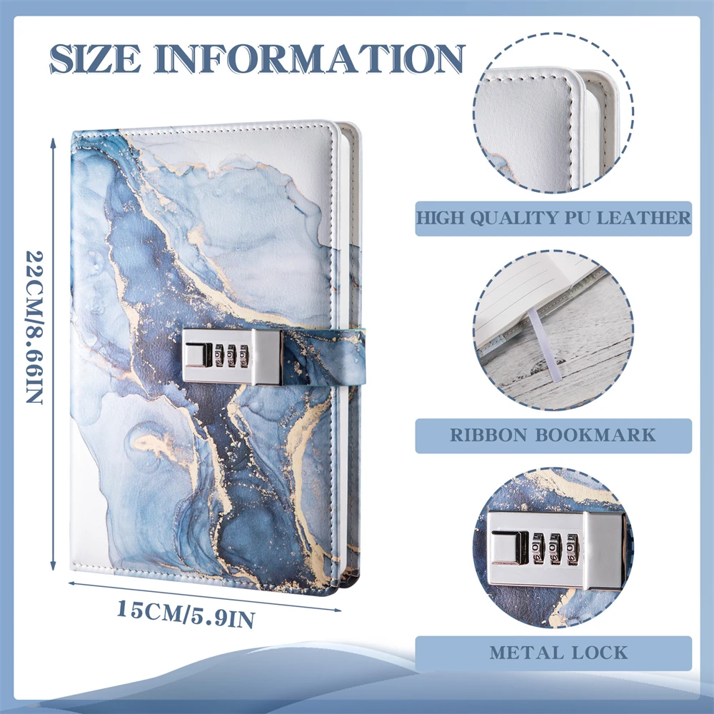 A5 Password Notebook Inner page combination With Lock Journal Simple Student Handbook Travelers Stationery Office School Supplie