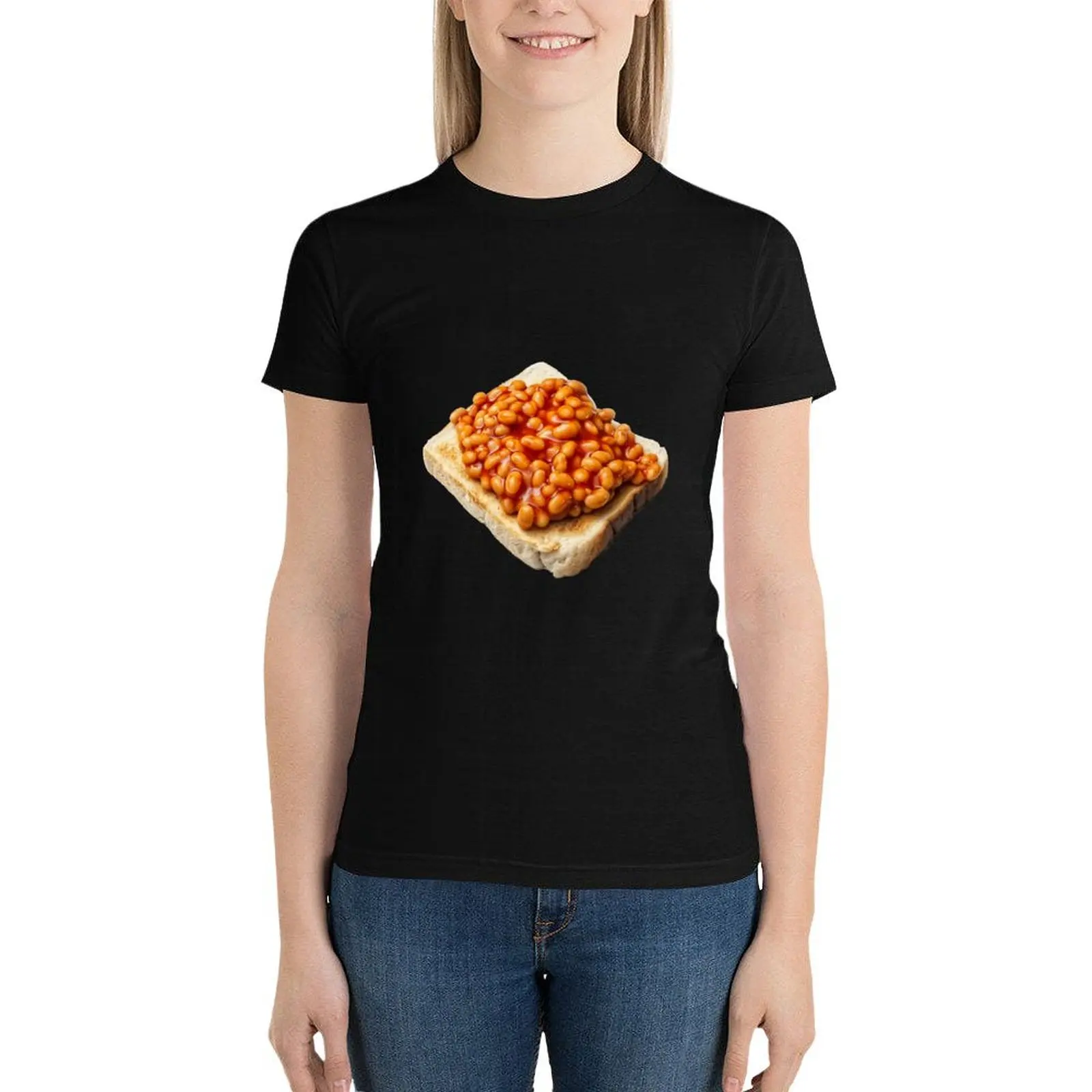 

Beans on Toast T-Shirt Short sleeve tee summer top oversized animal print shirt for girls Women's tops