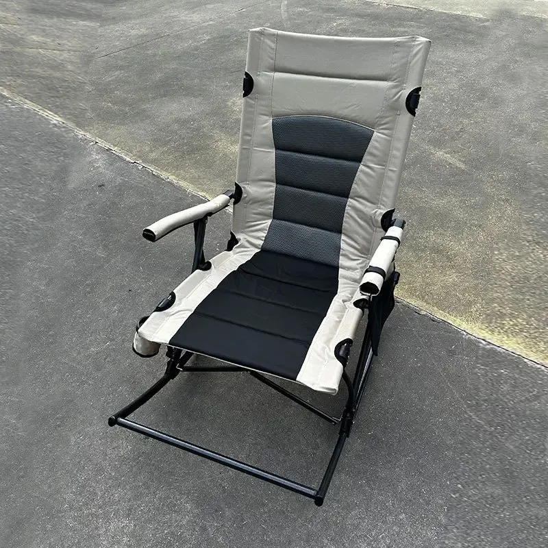 Outdoor folding rocking chair, indoor recliner, lazy , rocking , happy chair, cross-border camping