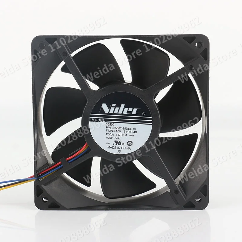 Original Nidec DC 12V 1.54A 12038 High air B35502-35DEL 13 volume chassis 12CM 4-wire cooling fan