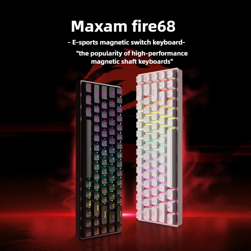 FGG MADLIONS FIRE68 لوحة مفاتيح ميكانيكية فائقة إصدار محدود للرياضات الإلكترونية مفتاح مخصص لوحة مفاتيح ألعاب مغناطيسية قابلة للتبديل السريع