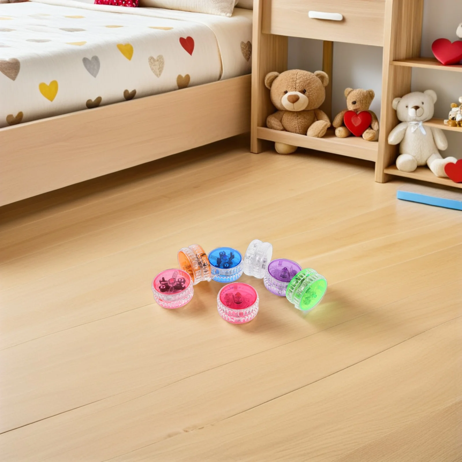 7 قطعة توهج اليو-يو LED تضيء كرات ليلة اللعب في الهواء الطلق متعة حفلة تفضل تطوير المهارات توهج كرات يويو طفل يو يو للأطفال