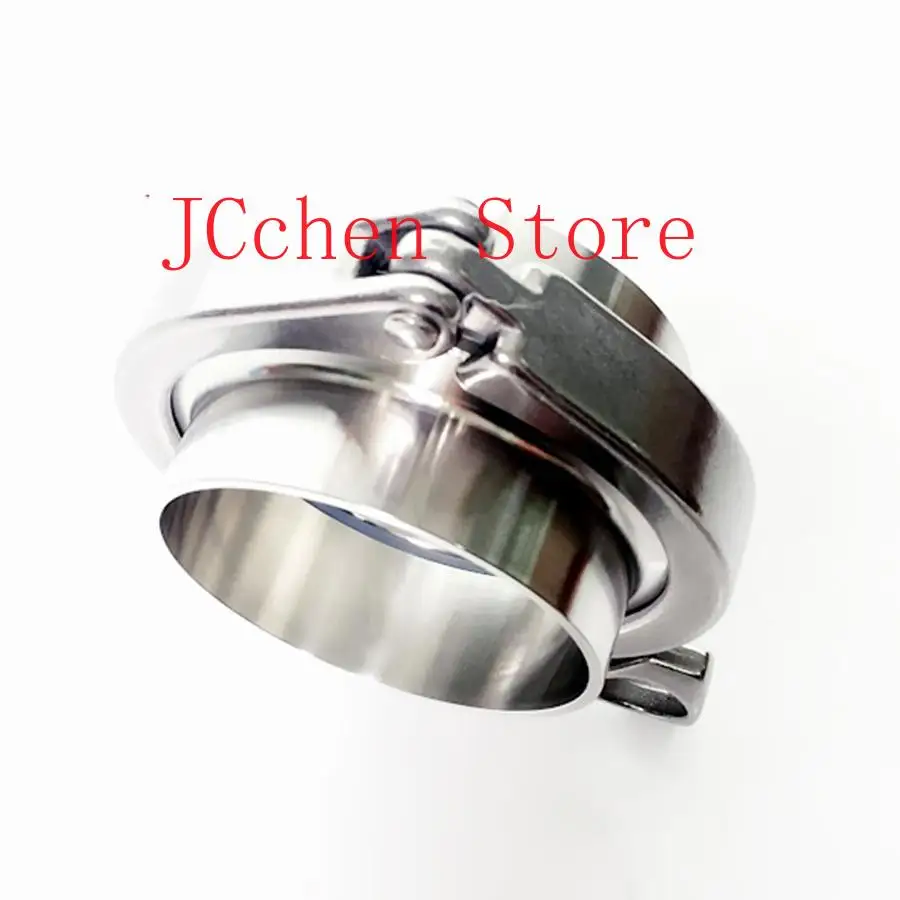 แคลมป์ 2.5 นิ้ว แบบ Tri Clamp x ท่อขนาด 57 มม. 2.25 นิ้ว OD สแตนเลสเกรด Sanitary 2 ชิ้น พร้อมข้อต่อเชื่อม SS304 + 1 ชิ้น แคลมป์ SS304 + 1 ชิ้น ปะเก็น