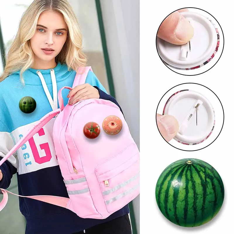 Niedliche Lustige Obst-Querschnitt-Brosche Erdbeere Tomate Cartoon-Anstecknadel Taschen- und Schuh-Ornamente Handgemachter Schmuck Accessoires Geschenk – Detail 2
