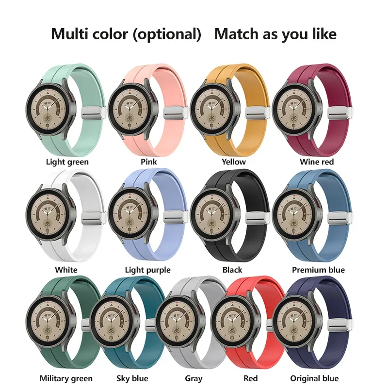 No Gaps Silicone Strap for Samsung Galaxy Watch Band 7 6 5 4 40mm 44mm 5Pro 45mm Magnetic Bracelet for Watch 6 Classic 43mm 47mm image 4