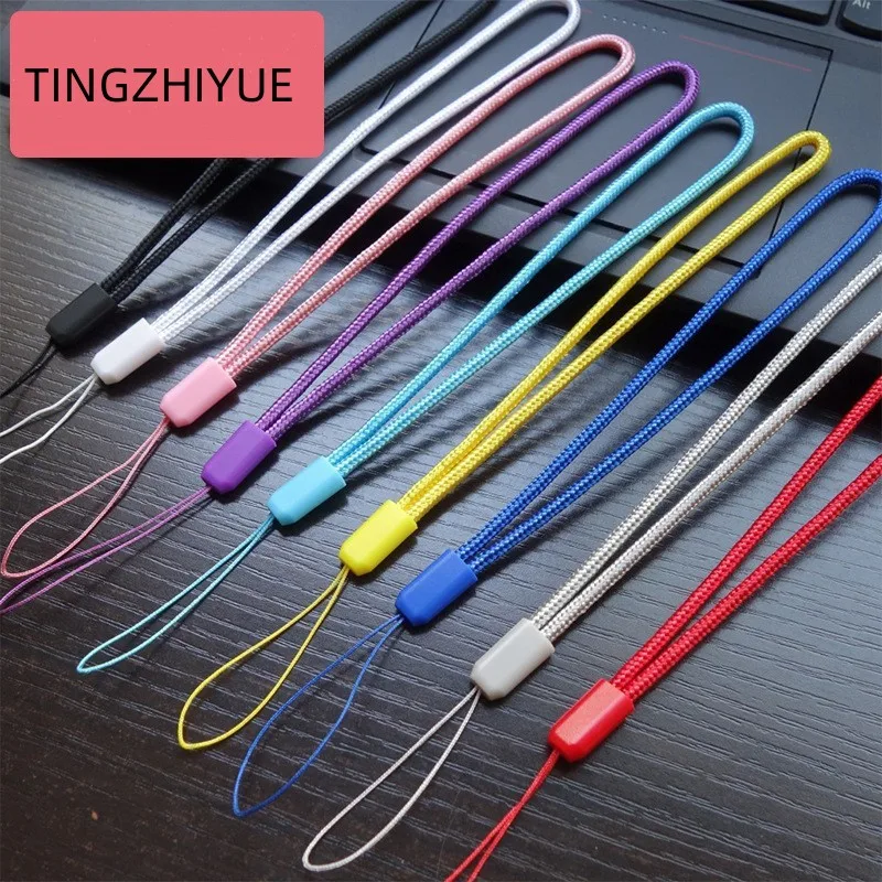 300Pcs Nylon Mobile Phone Lanyard Handy Wrist Strap U Disk Key ID Card DIY Hang Rope Multicolor Braided Lanyard Camera Lanyard