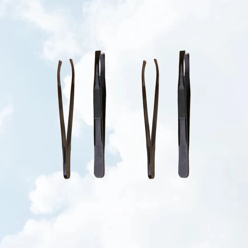 

4 Pcs Eyebrow Clamp Set Tweezers Clips Makeup Accessories Stainless Steel Shaping Tool Trimmer