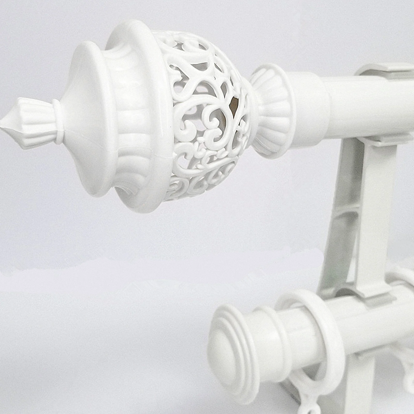 

20pcs Curtain Rod Ends Decorative Pp White End Cap For Home Decor Bedroom Apartment Curtain Accessories Sturdy
