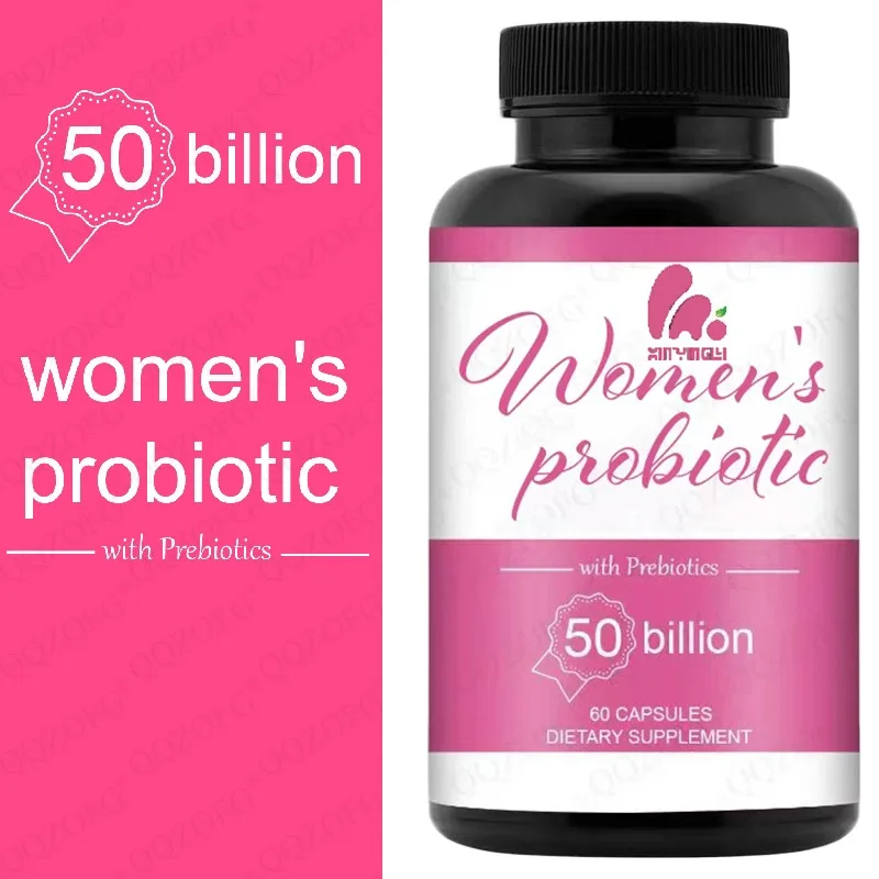Women's probiotic capsules 50 billion CFU of prebiotics in a formula that balances intestinal and digestive pH for health
