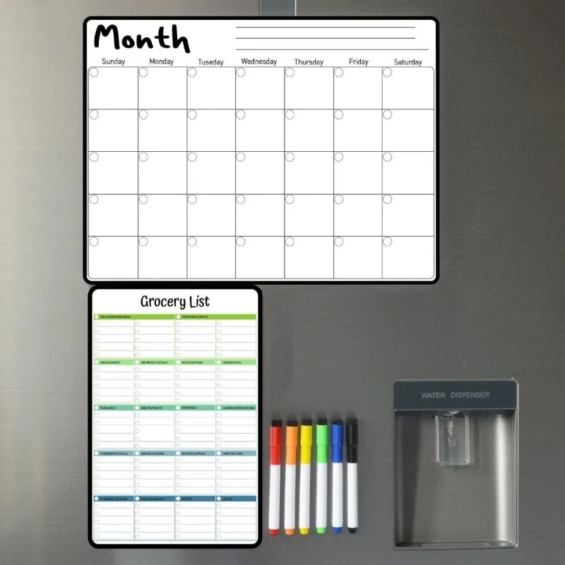 Monthly & Weekly Calendar Whiteboard for Refrigerators Dry Erases Calendar Dry Erases Board Whiteboard
