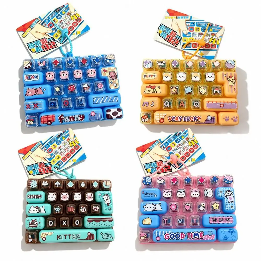 26-Key Decompression Button Cute Design Transparent Dual-Tone Mini Keyboard Pendant With lights Simulation Keyboard