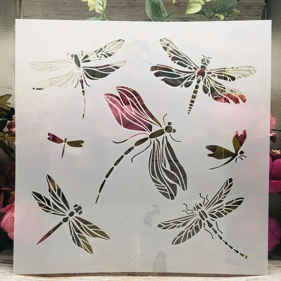 1 قطعة استنسل رسم اليعسوب |   قالب البخاخة DIY القابل لإعادة الاستخدام |   تصاميم اليعسوب المتنوعة |   أداة فنية إبداعية