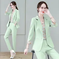 Pant Womens Matching Sets 2 Piece Outfit 2024 Summer Elegant Set Of Two Fashion Pieces For Women High Quality Pants Blazer Suit