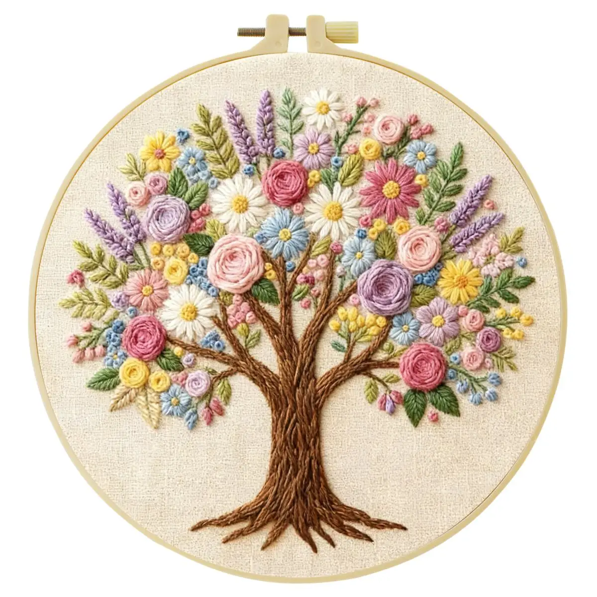 1 Stück 20X20CM/15X15CM 7,87/6,3 Zoll Baum des Lebens Stickerei Starter-Kit DIY-Kit DIY-Stickerei-Set Handarbeiten Nähkunst – Detail 4