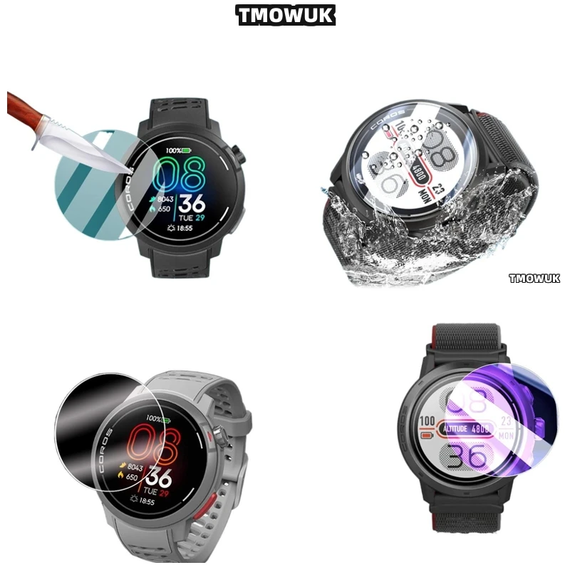 

For Coros PACE 2 3 42 46 MM APEX 2 Pro VERTIX 2 2S - Smart Watch 9H Hard Anti-Scratch Tempered Glass Screen Protector, Sharp Vis