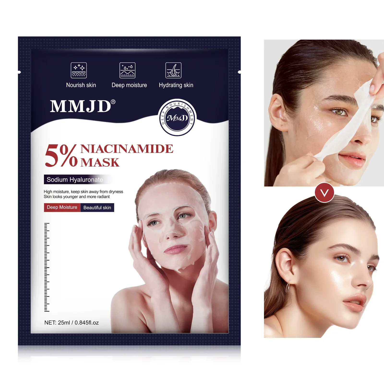 1PC 5% Niacinamide Mask Hydrating Moisturizing Mask Nourishes And Cares For Facial Skin Facial Mask  Beauty Face Skin