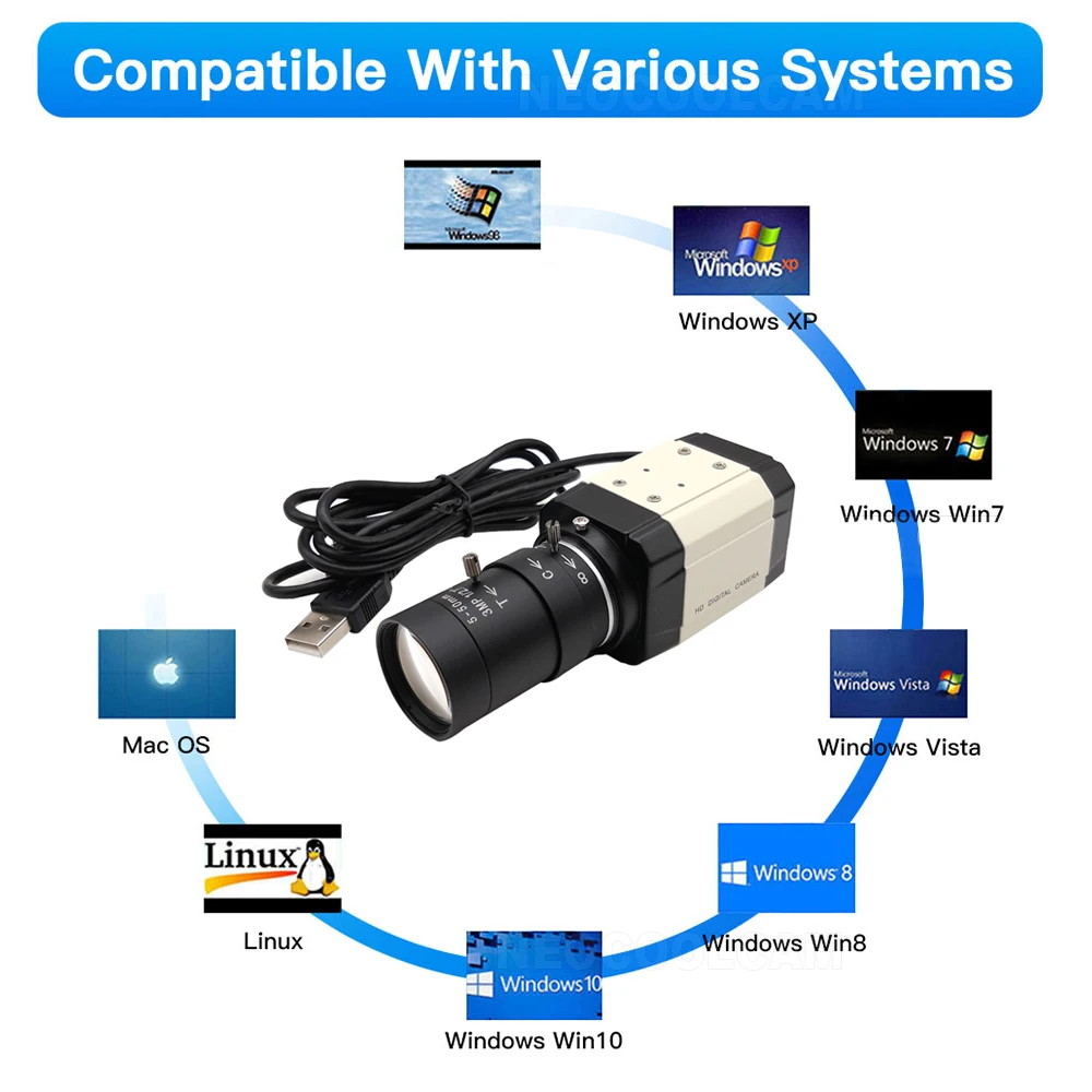 Gyáriparos 4K 8MP CCD IMX415 USB webkamera 5MP IMX335/2K F5253 2.8-12mm varifocal objektív USB2.0 PC videó camer UVC számára Lakik Oktatásügy