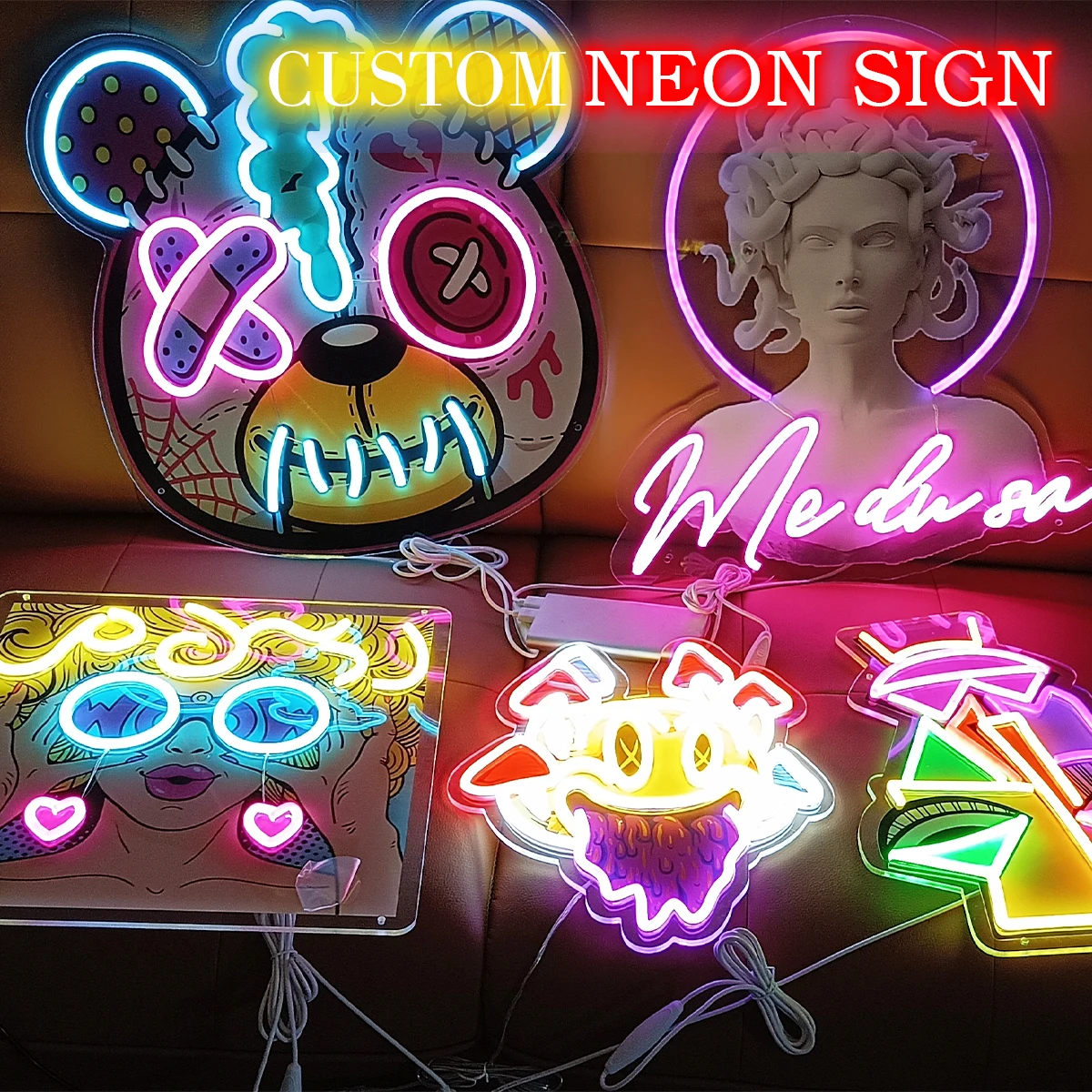 Custom Neon Sign large business Logo LED neon Light lamp Sign Personalize Bar Studio Wall Decor Party UV print pattern