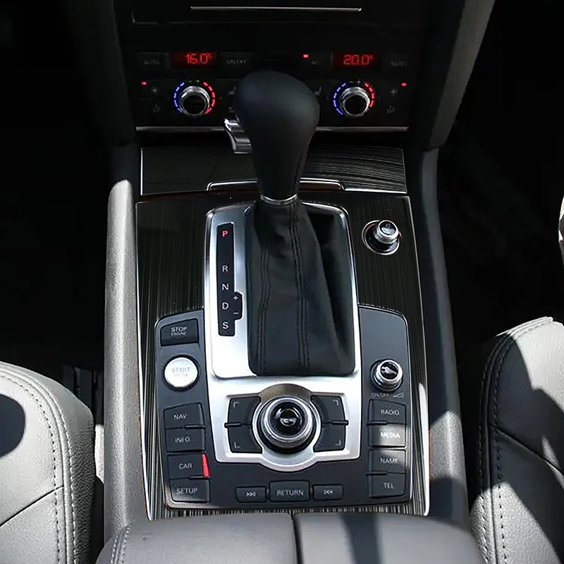 Car Console Gearshift Water Cup Holder Decoration Cover Gear Multimedia Panel Sticker Trim For Audi Q7 Auto Interior Accessories