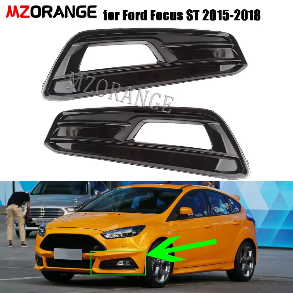 

Fog Light Cover for Ford Focus ST 2015-2018 Front Bumper Grille Foglights Headlights Covers Frame Hole Protect Car Accessories