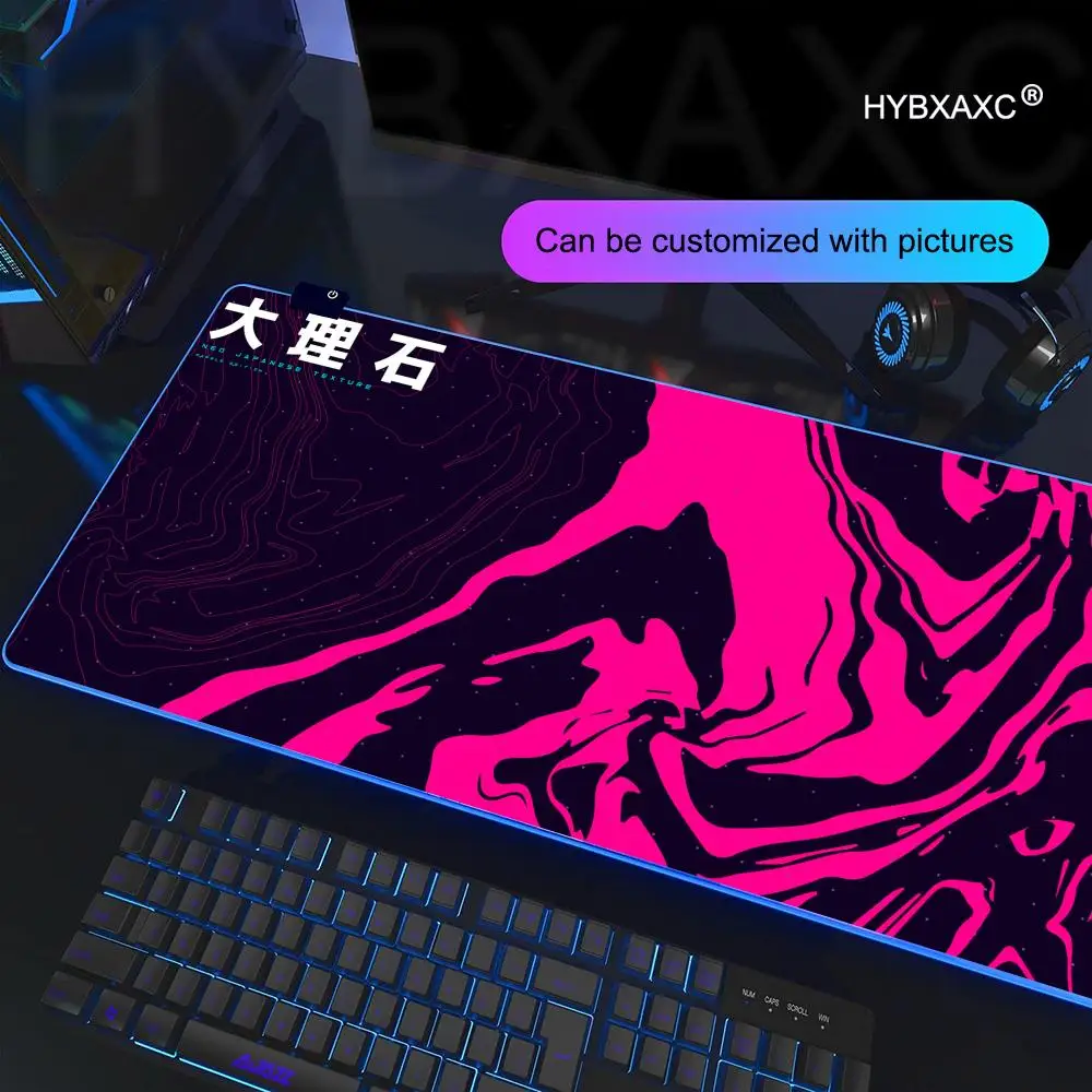 

Черно-белый игровой коврик для мыши Аниме Топографический коврик для мыши RGB Игровой коврик для мыши Настольный коврик HD Gamer Большой светодиодный коврик для мыши XXL