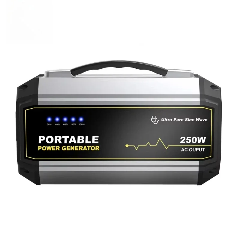 

Portable Power Station 250W 675000mAh 110V AC 12V DC Type C Charger Lithium Battery Power Bank Camping Emergency Generator