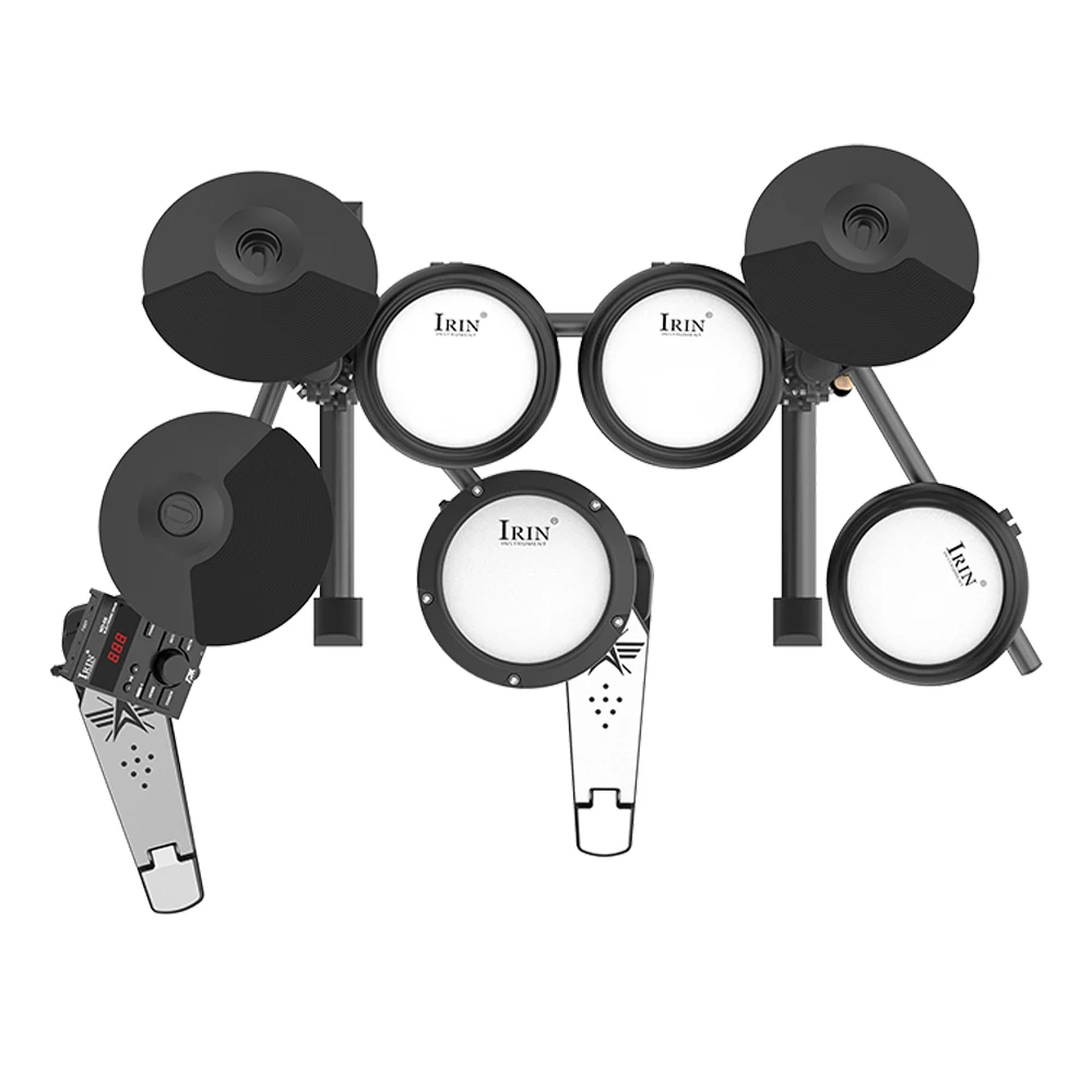 IRIN Electric Drum Set ND-08 5 Drum 3 Cymbal Electronic Drum Set 300 Sounds with Bluetooth and USB MIDI Connection Headphone