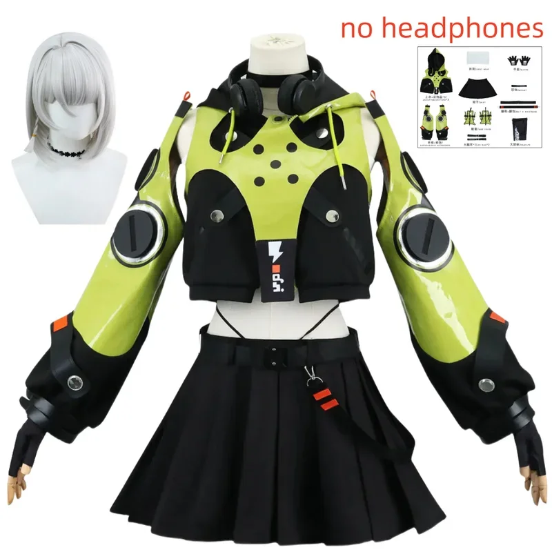 Zenless Zone Zero Cos Anby Demara Cosplay Costume No Headphones Women Girls Uniform Outfits Halloween Cos Costumes