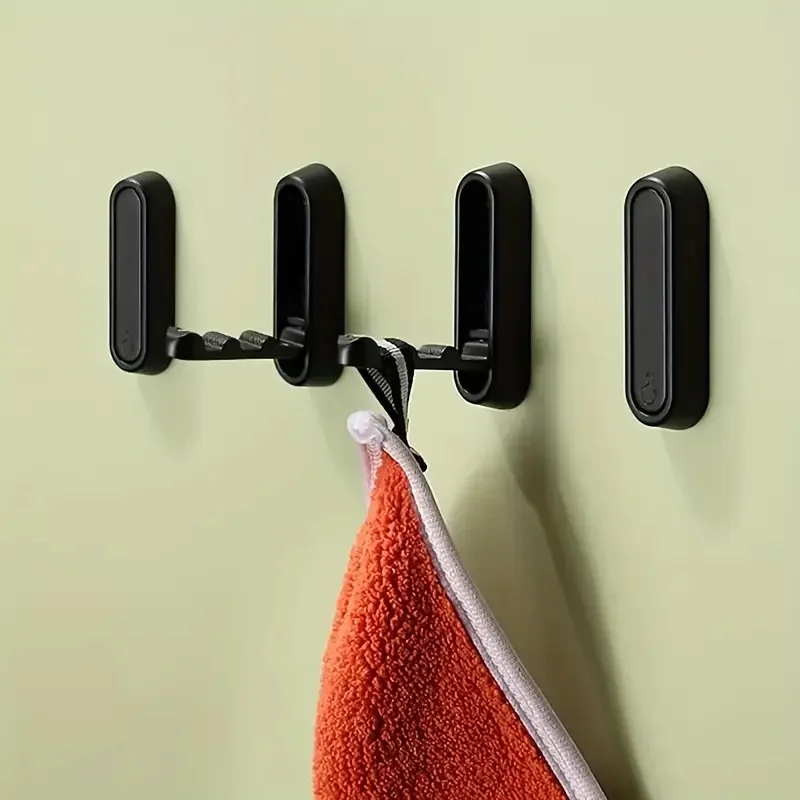 1/2/3pc Aluminum Alloy Folding Hooks Space-Saving Foldable Design Wall-Mounted Organizer For RV Bathroom Camping Accessories