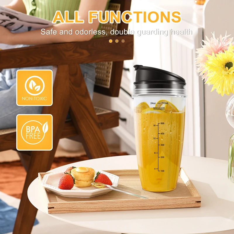 أكواب بديلة لخلاط 24 أونصة متوافقة مع خلاط BN401، BN701، SS101، BN400، BN800، BN801 الساخن