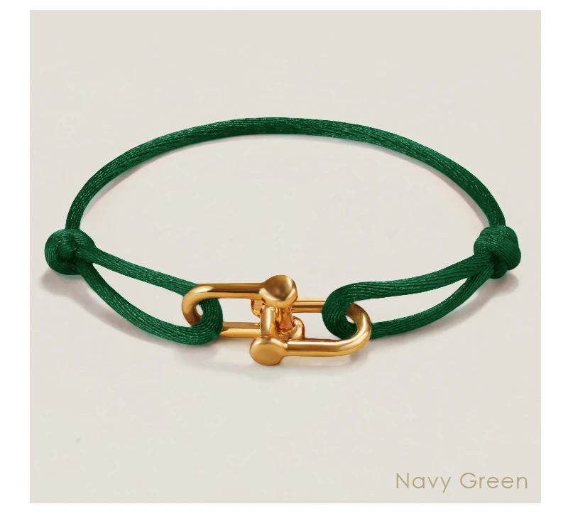 MOONLIGHT Classic Adjustable U-Shape Charm Bracelets for Women High Quality Silk Rope Bracelet Female Jewelry Gifts Wholesale