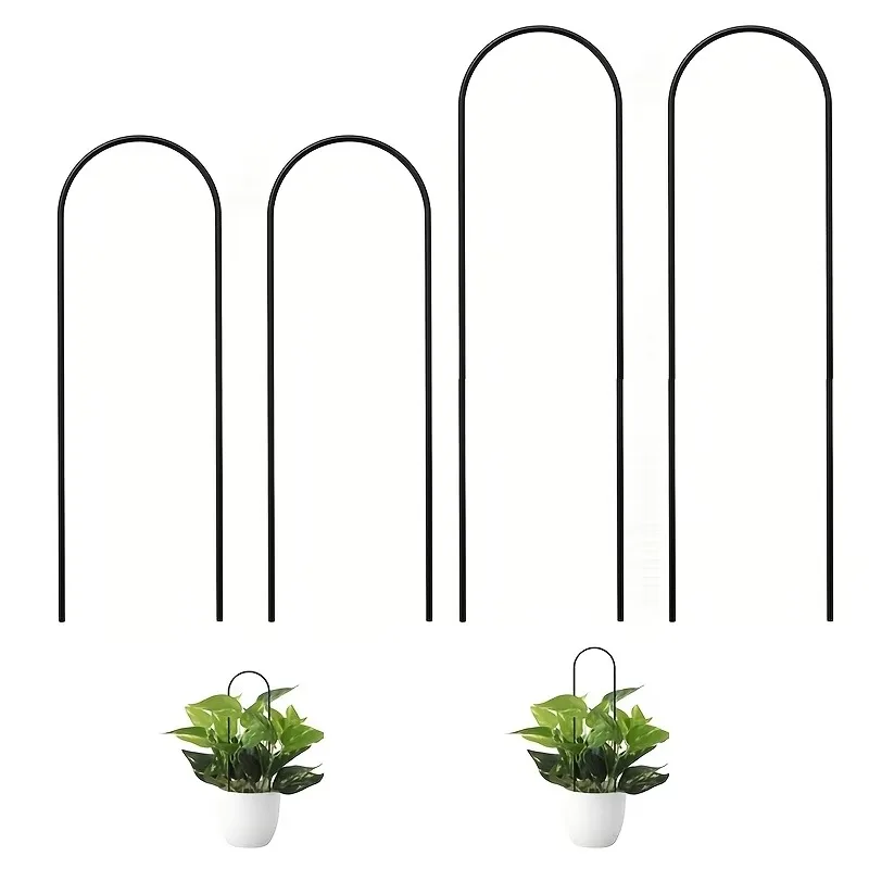 U-shaped Plant Climbing Frame,Transparent Garden Trellis for Potted Plant Support, Indoor Potted Plant Structure,Flowers