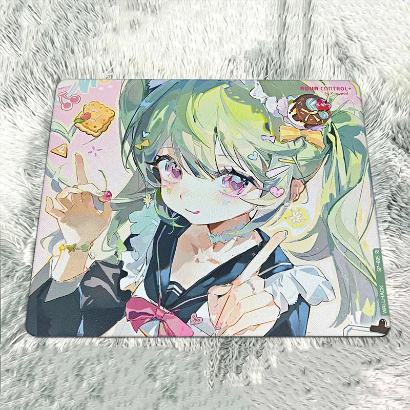 For W-Wallhack SP-005 Glass Mousepad Japan Y2k Comic Girl Tempered E-sports FPS Super Large 450X400 Desktop Glass Pad Customized