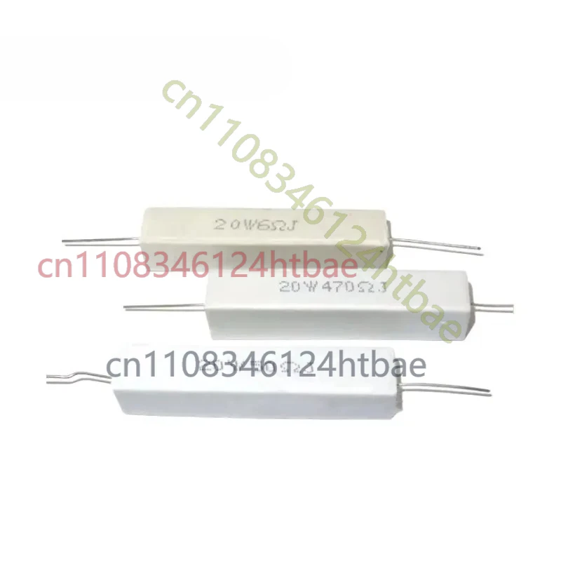 50PCS 20W 0.1R 1R 2R 3.3R 5R 6.8R 8R 8.2R 10R 12R 15R 20R 47R 100R 200R 1K 2K 10K Ohm/Kohm cement resistor cement resistors