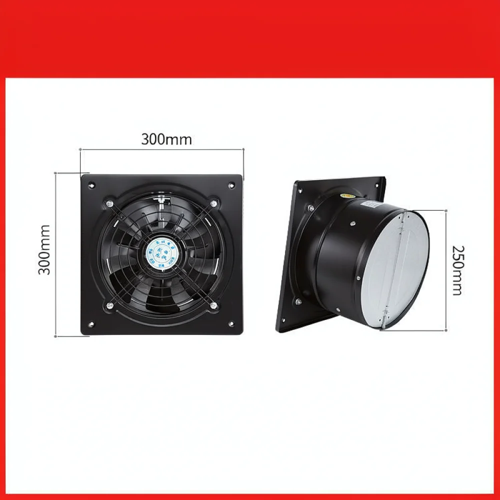 Metal Industrial Exhaust Fan For Kitchen Air Ventilation Blower Powerful Wall Mounted Extractor Reliable Air Quality Improvement