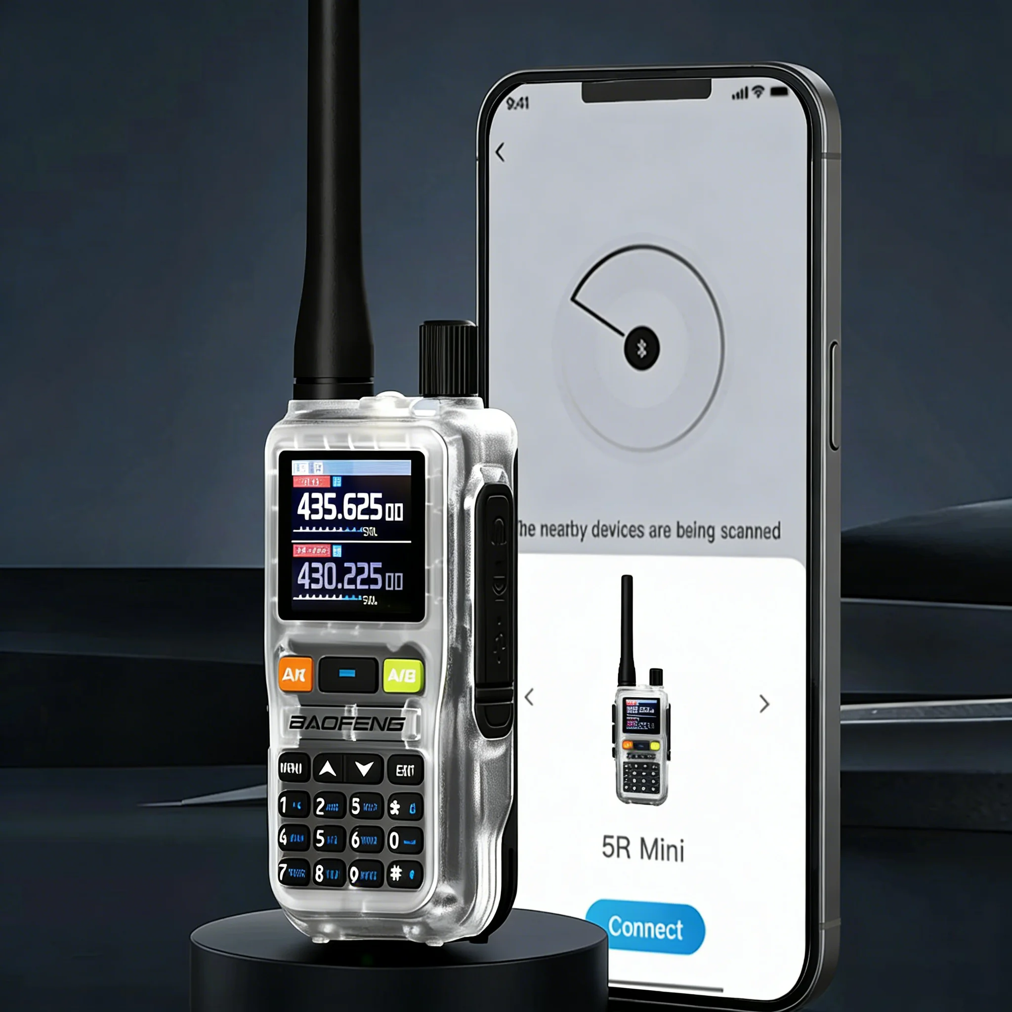 Baofeng UV-5R Mini Walkie Talkie Radio Ham Dual Band VHF UHF Air Band 5W 2200mAh Bluetooth Tipe-C PTT VOX untuk Berkemah di Luar Ruangan