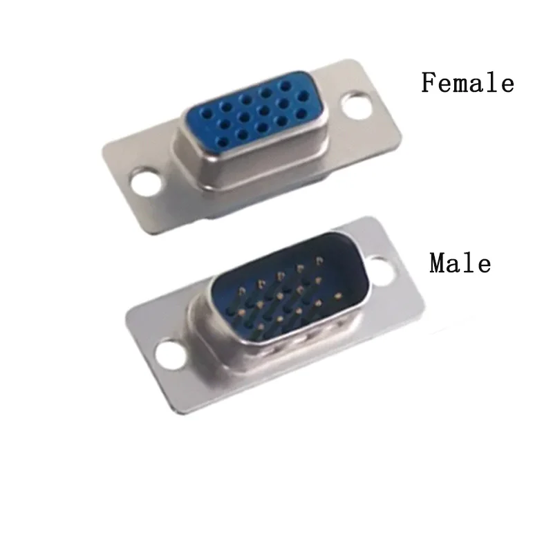 10pcs Welded Wire Type DB9 DB15 Male Female Plug Serial Port Connector Serial Socket Port With Blue Glue RS232 COM