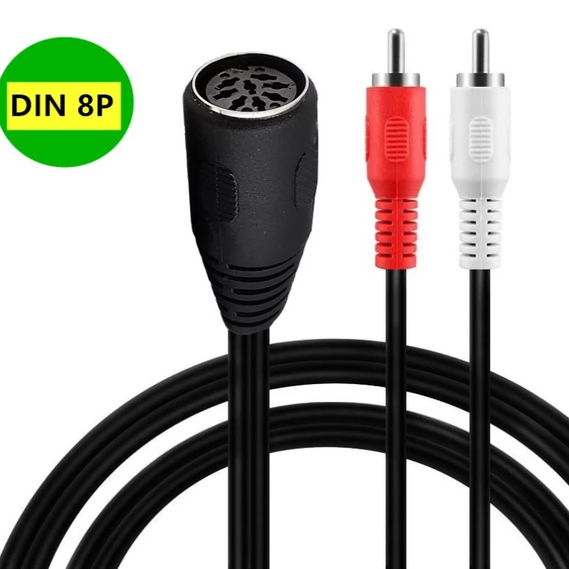 Grande 8 core DIN 8PIN femmina a 2RCA Lotus maschio vecchio stile audio strumento musicale cavo adattatore 8 pin Din