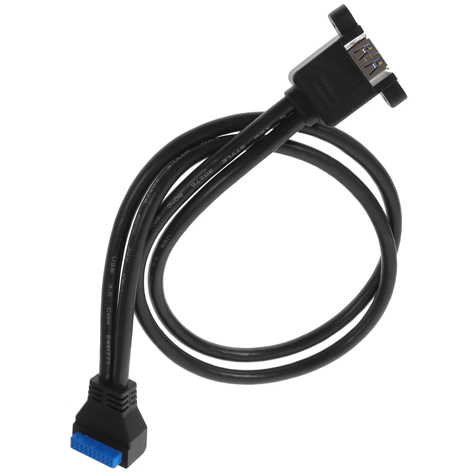 

1 Set Usb 3.0 Motherboard Panel Extension Cable 19Pin Header Connection Dual Ports Bendable Design Screw-Fixed Ears For Desktop