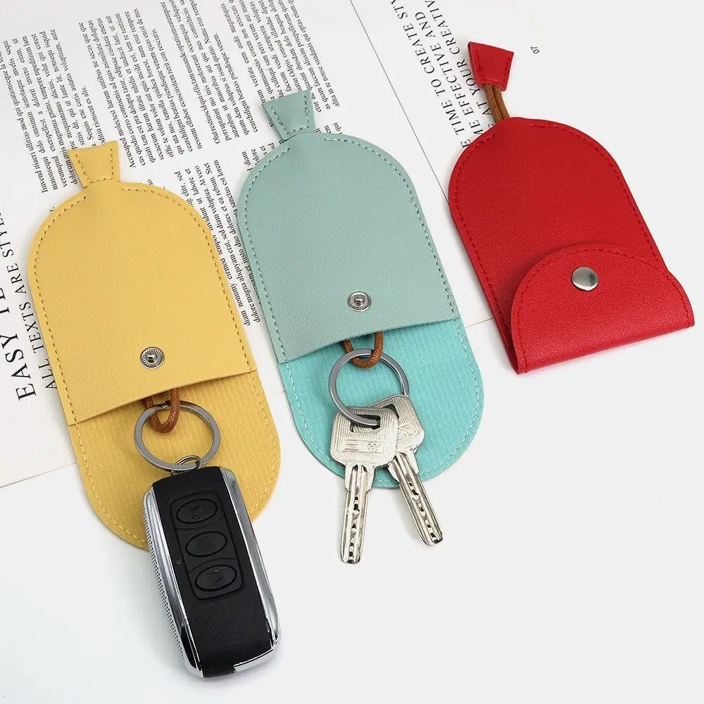 

Car Key Fob Large-Capacity Key Case Cover PU Matte Leather High Quality Key Sleeve Cute Creative Keychain Bags Men