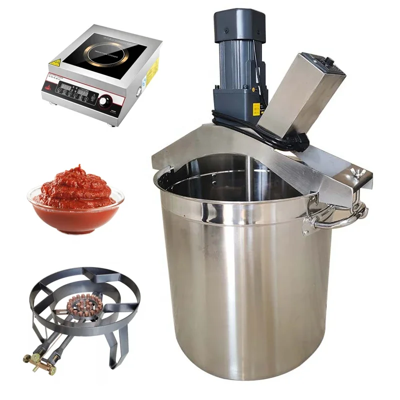 

100L Pepper Tomato Sauce Cookware Soup Hot Pot Stirring Cooking Paste Jam Boiling Kettle with Blender