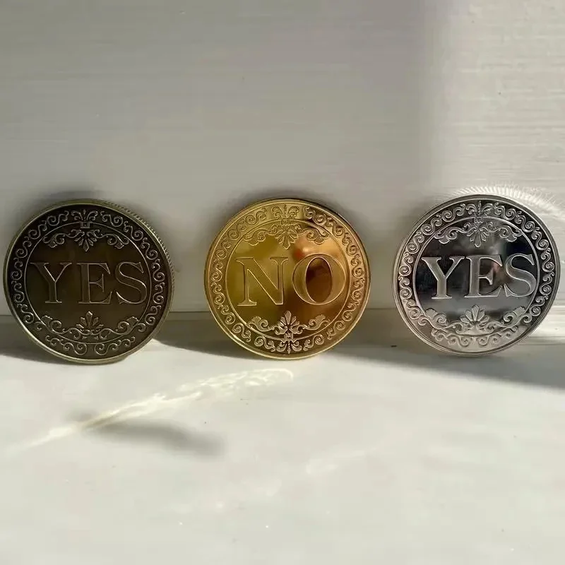1/3/6pcs YES/NO Replica Coin – Silvery-Grey/Golden Copper Floral Commemorative, Collectible & Souvenir Coin