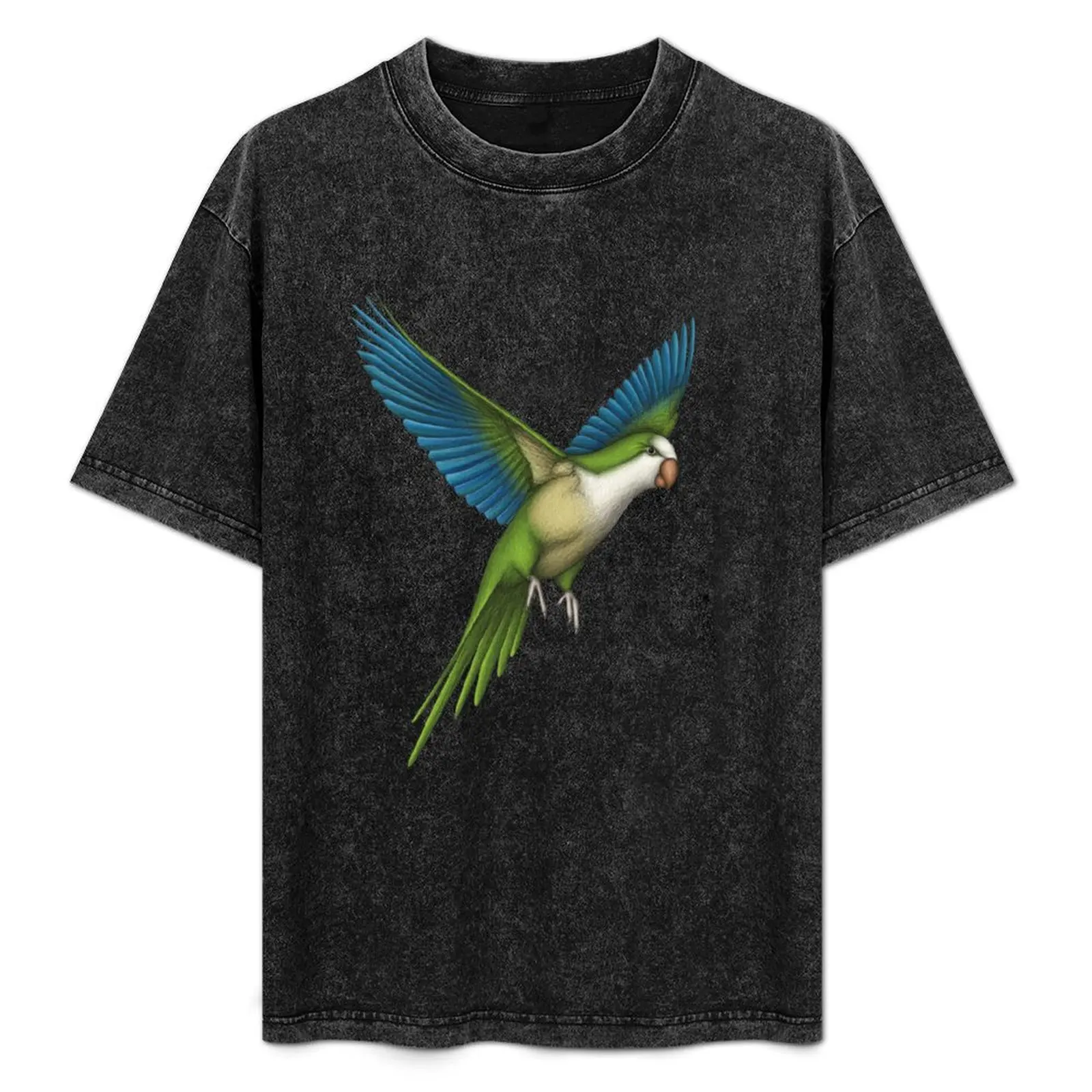 

Pájaro verde pequeo cotorra loro T-Shirt Fashion Casual Short Sleeve T-Shirt