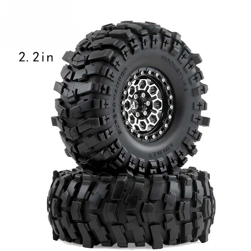 Set di pneumatici per cerchioni Beadlock da 135 mm in metallo da 2,2 "per 1/10 1/8 RC Crawler Car Axial SCX10 H8H YK4083